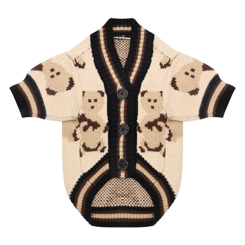 Luxury Knitted Winter Dog Sweater for Small Dogs – Warm Cardigan for Chihuahua & French Bulldog
