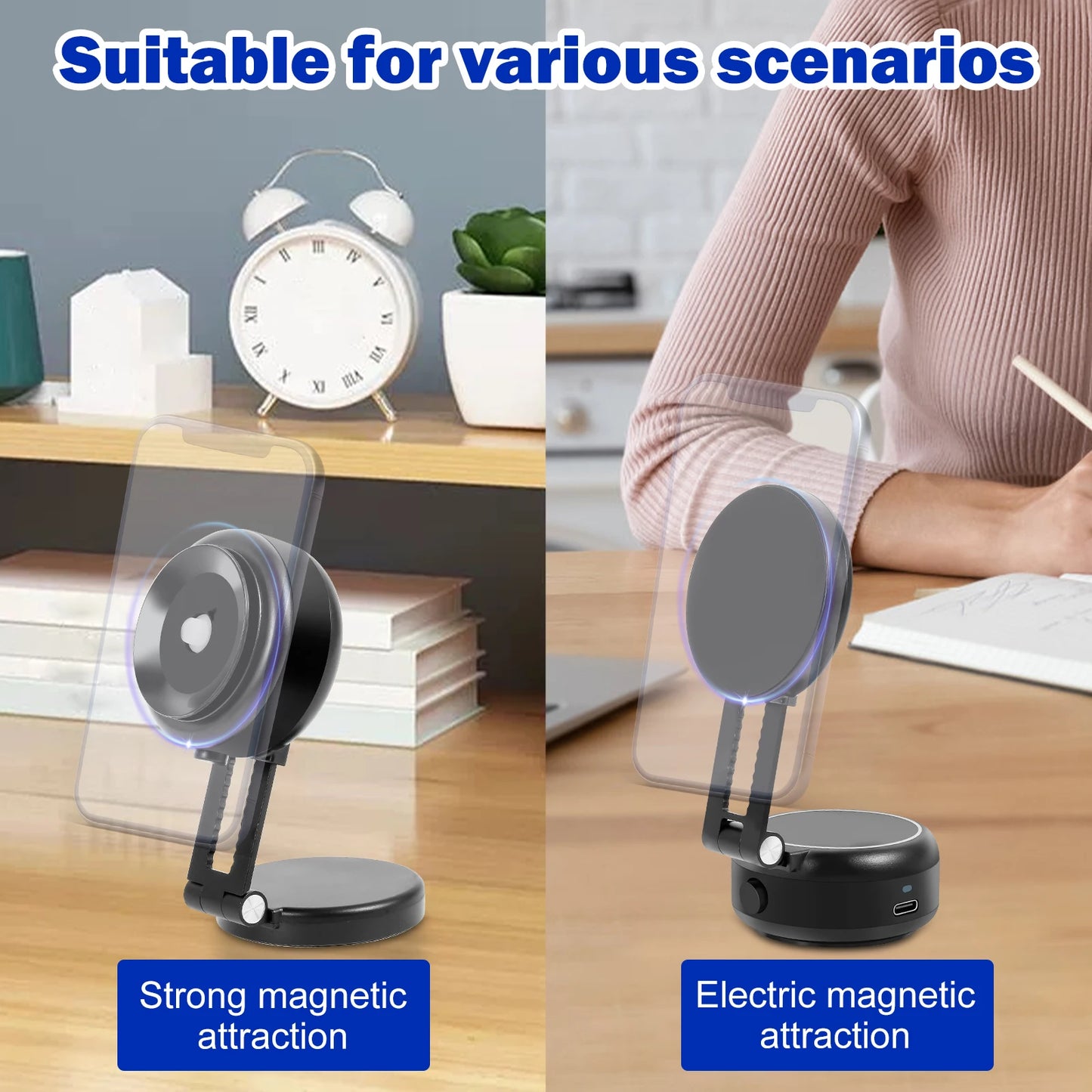 Suction Cup Magnetic Phone Mount – 360° Rotating Car & Desk Holder for All Smartphones