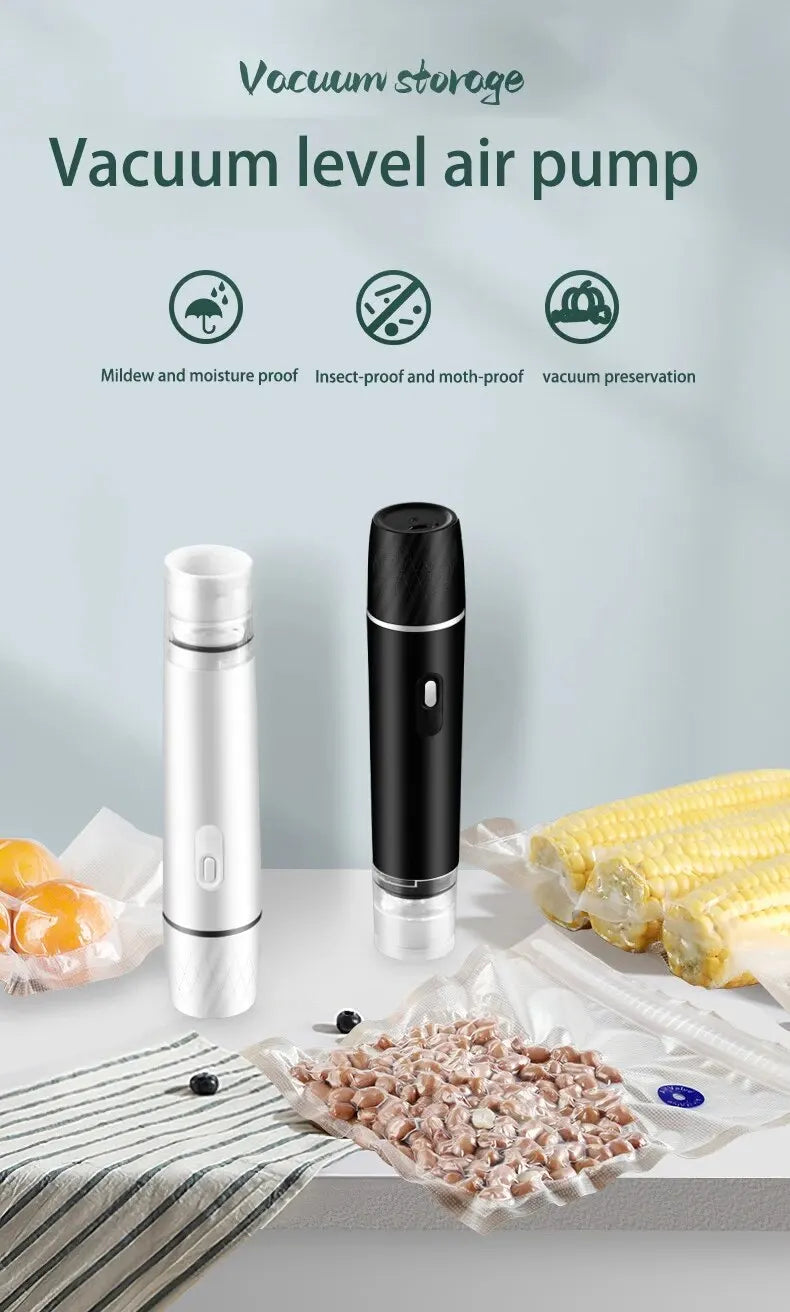 Mini Portable Handheld Vacuum Sealer – USB Rechargeable Food Storage Vacuum Packer Machine