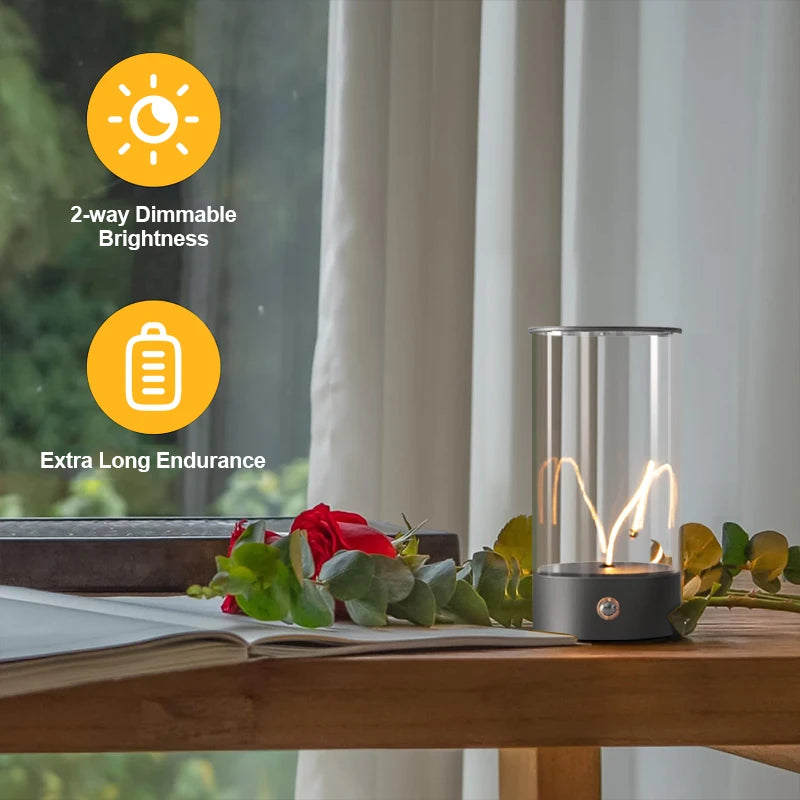 Minimalist Magnetic Touch-Control Desk Lamp – Cordless USB Rechargeable Night Light with 3 Ambient Colors