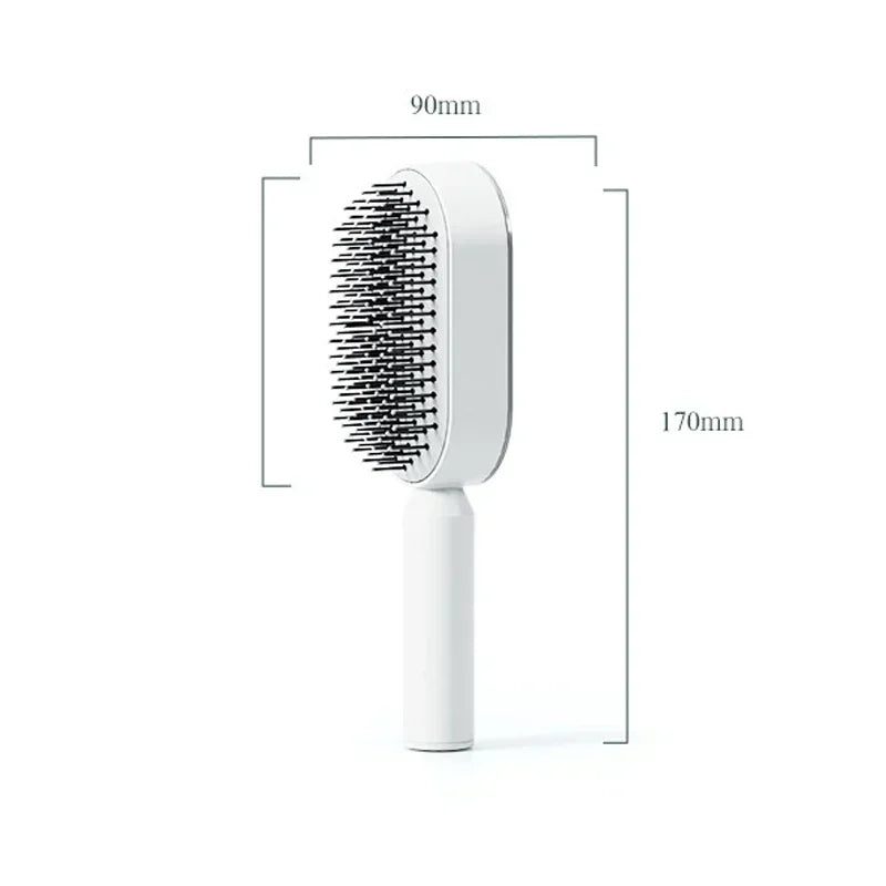Self Cleaning Hair Brush for Women – One-Key Hair Loss Prevention & Scalp Massage Comb