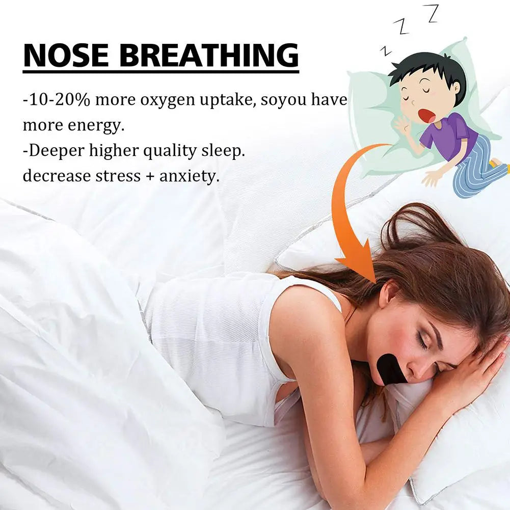 Stop Snoring Patch – Nose Breathing Correction Mouth Tape for Better Sleep & Anti-Snoring Relief, Portable Night Oral Orthosis