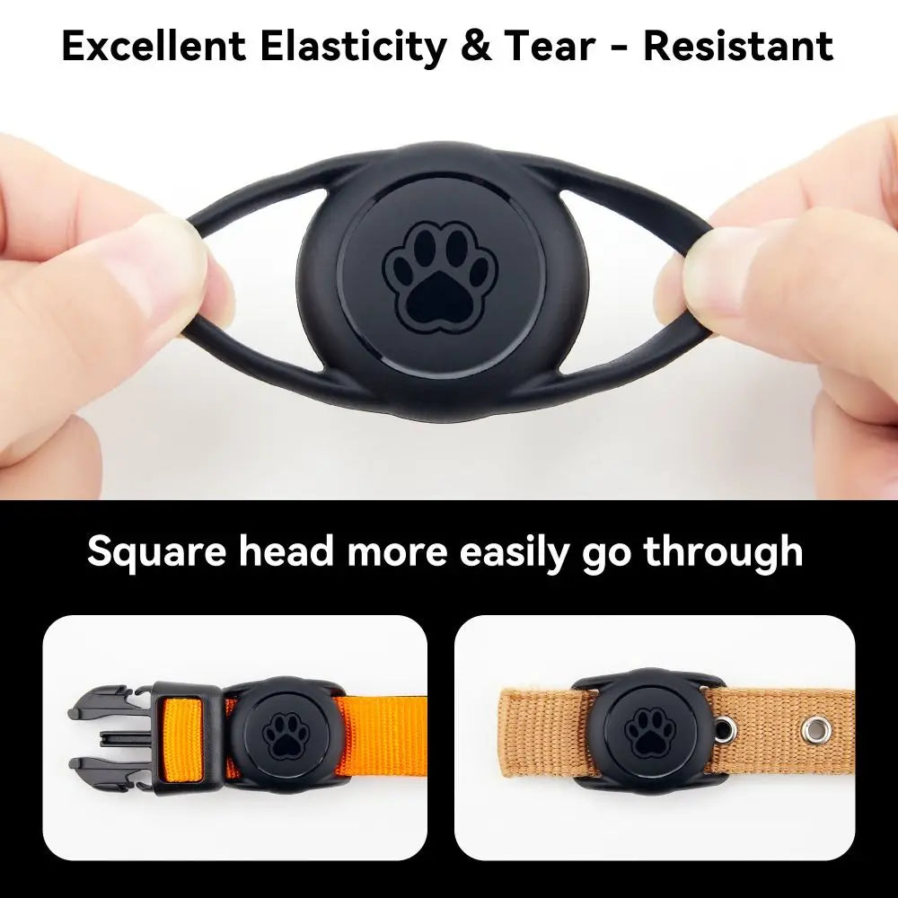 Waterproof For Airtag Dog Collar Holder Case Silicone Lightweight Tracker Cover Protector Stretchable Protective Sleeve Cat