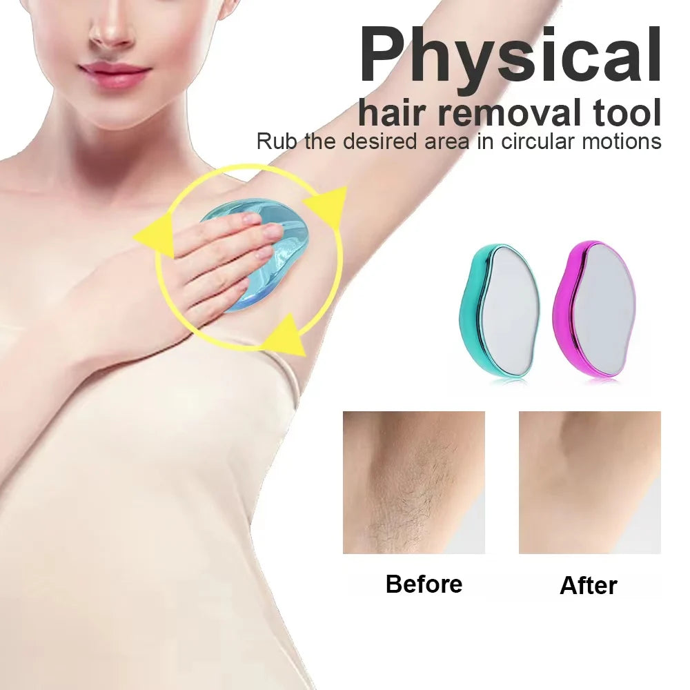 Crystal Hair Eraser – Reusable Physical Epilator for Smooth Skin, Safe & Easy Hair Removal, Eco-Friendly Body Depilation Tool for Men & Women