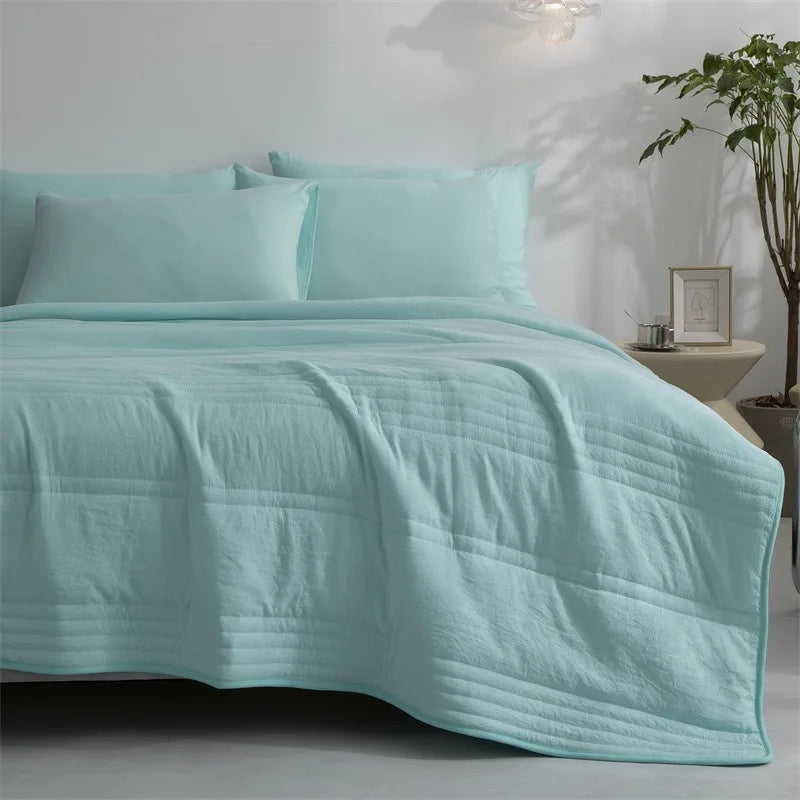 Lightweight Summer Cooling Comforter – Skin-Friendly Air Conditioning Blanket with Soft Fiber Fill