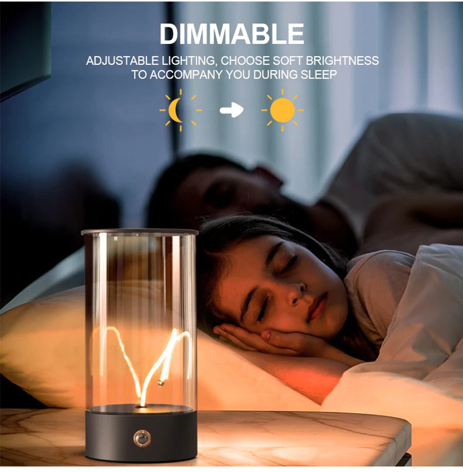 Minimalist Magnetic Touch-Control Desk Lamp – Cordless USB Rechargeable Night Light with 3 Ambient Colors