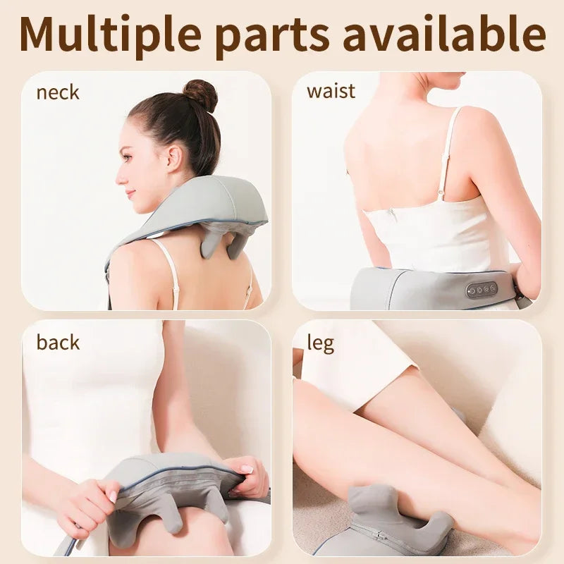 Wireless Neck and Shoulder Massager – Deep Tissue Kneading with Heat – Cervical Spine & Trapezius Muscle Relief