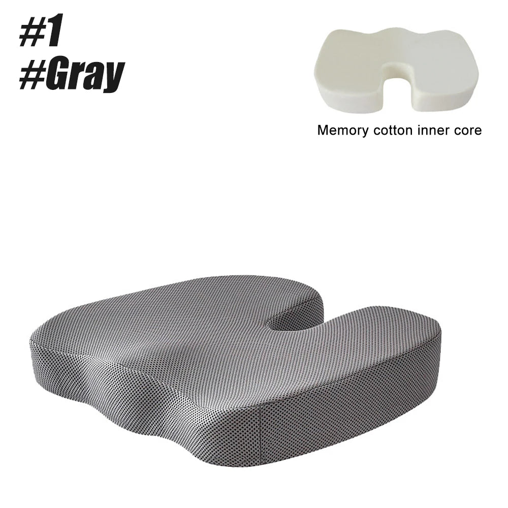 Seat Cushion for Office Chairs - Tailbone Pain Relief Pillow - Ergonomic Posture Support Pad