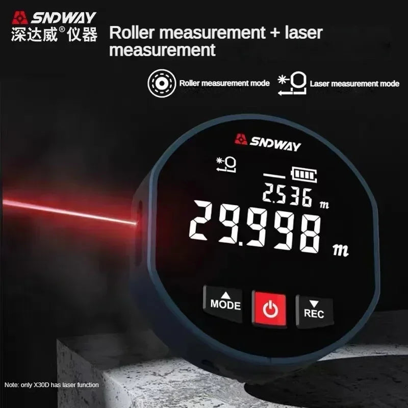 Roller Laser Rangefinder – Dual Mode Distance Meter, Laser & Roll Tape Measure for Home Improvement