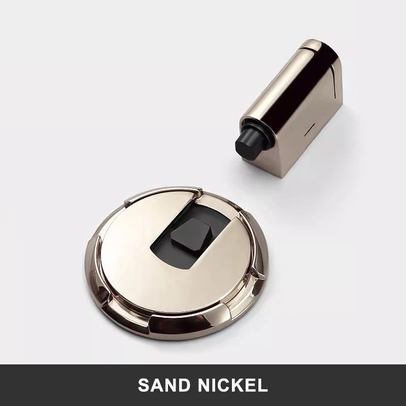 Non-Punch Automatic Floor Door Stopper – Zinc Alloy Windproof Door Stop, Gold/Black/Grey