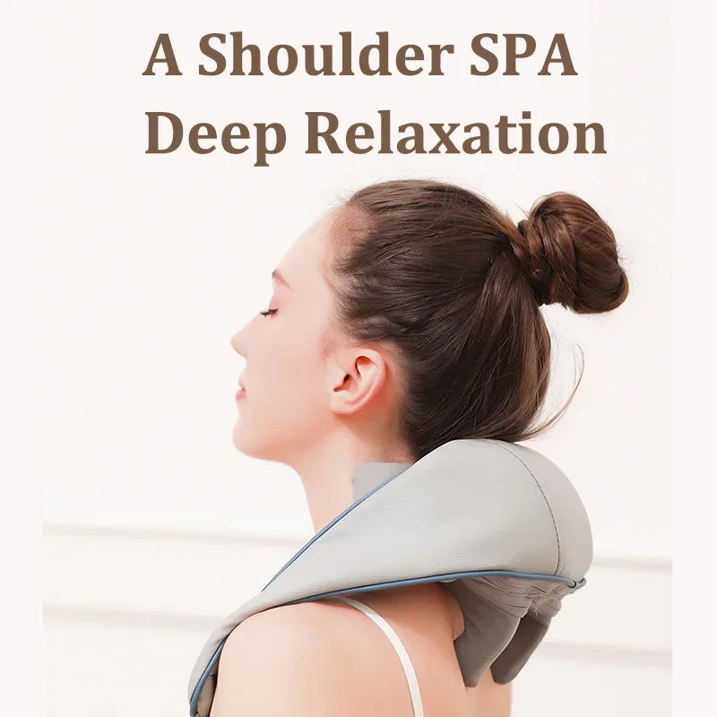 Wireless Neck and Shoulder Massager – Deep Tissue Kneading with Heat – Cervical Spine & Trapezius Muscle Relief