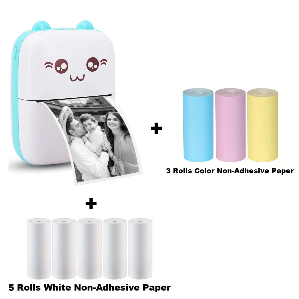 Mini Photo Pocket Printer – Portable Ink-Free Thermal 57mm Sticker Printer, Wireless Bluetooth 200dpi for Android & iOS