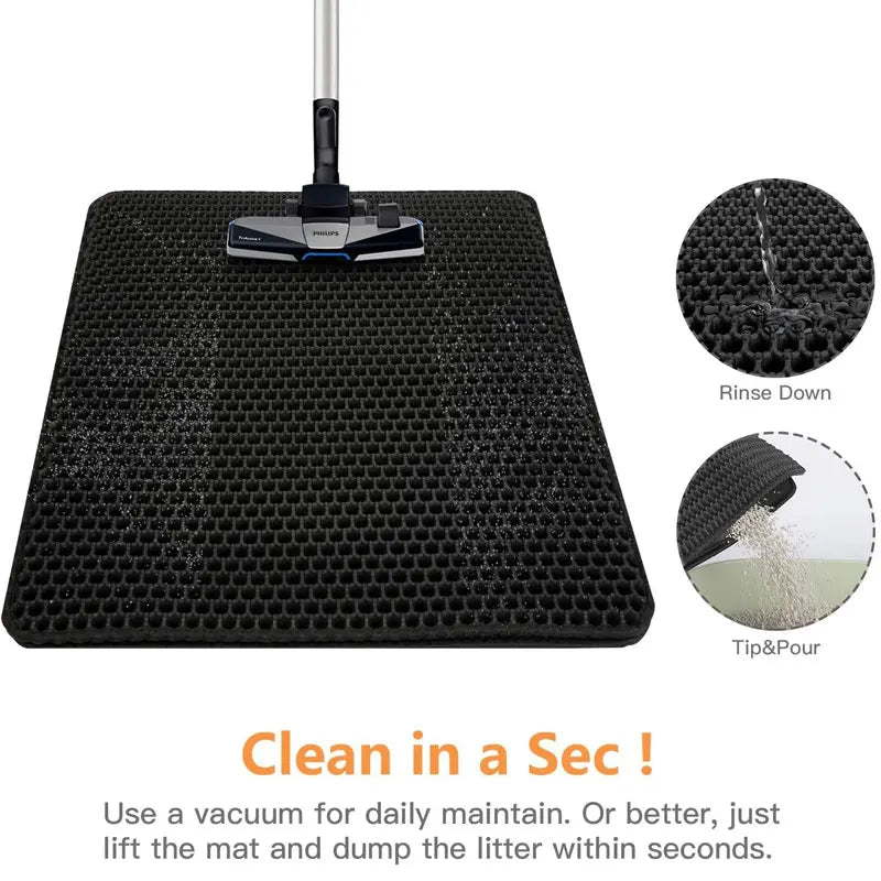 Waterproof Double-Layer Cat Litter Mat – Trapping Clean Pad for Litter Box | EVA Pet Mat for Cats