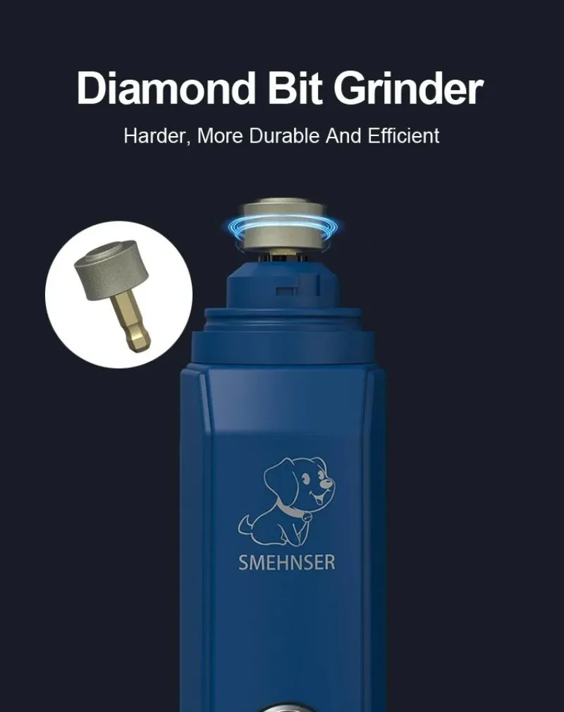 Quiet Electric Dog & Cat Nail Grinder with LED Light – Rechargeable Pet Nail Trimmer for Painless Grooming**