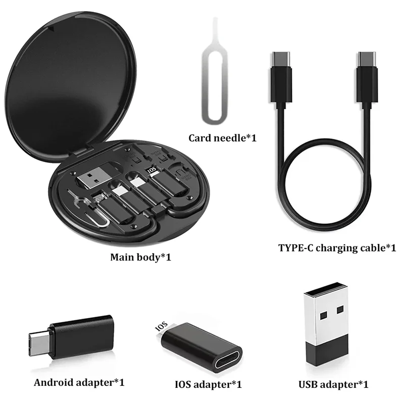 Multi USB Type C to C 60W Charging Adapter Cable Kit – USB A & Type C to Micro, Lighting, & Fast Charging Set with Phone Holder