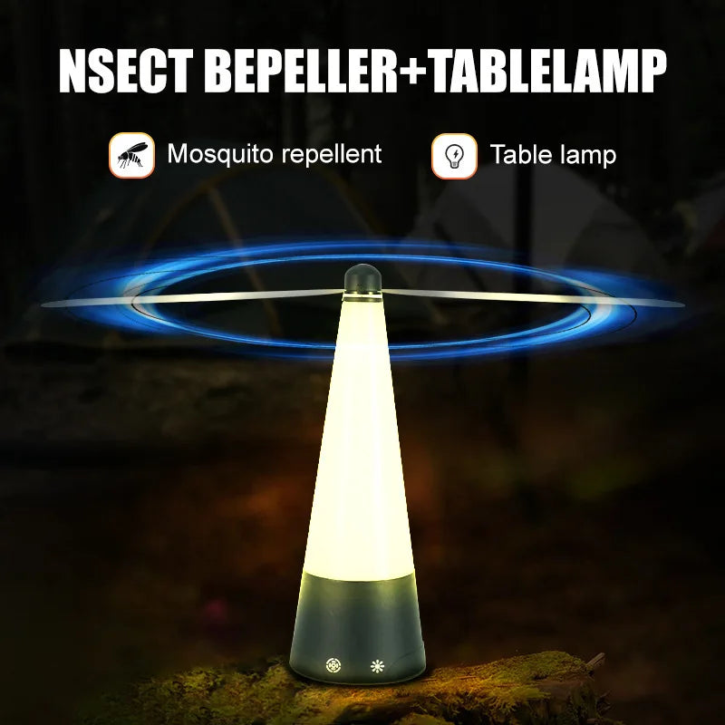 LED Fly Repellent Fan – Portable Insect Repeller for Outdoor Dining, USB/Battery Powered