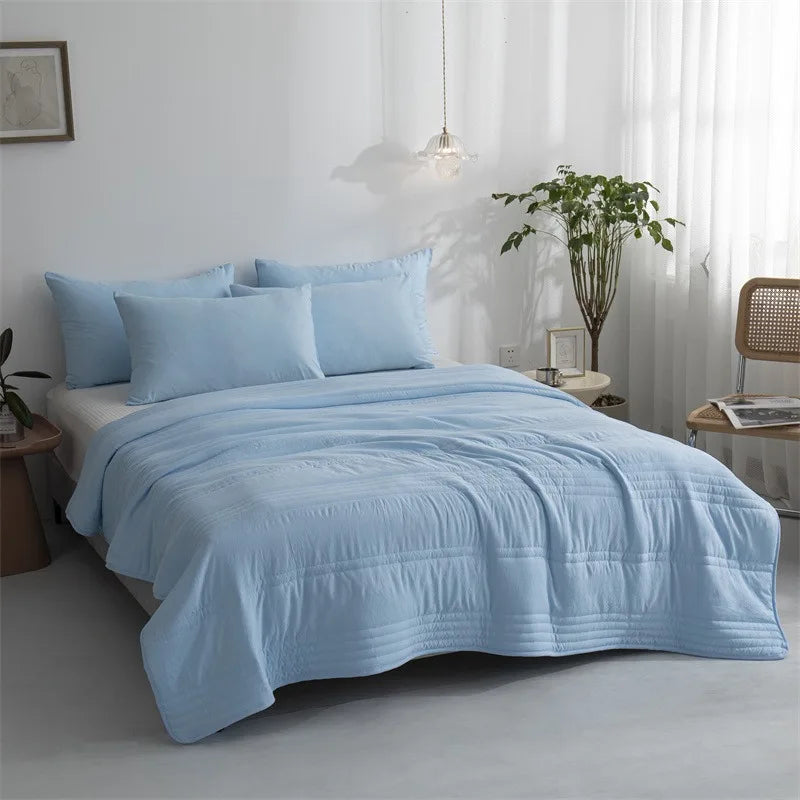 Lightweight Summer Cooling Comforter – Skin-Friendly Air Conditioning Blanket with Soft Fiber Fill