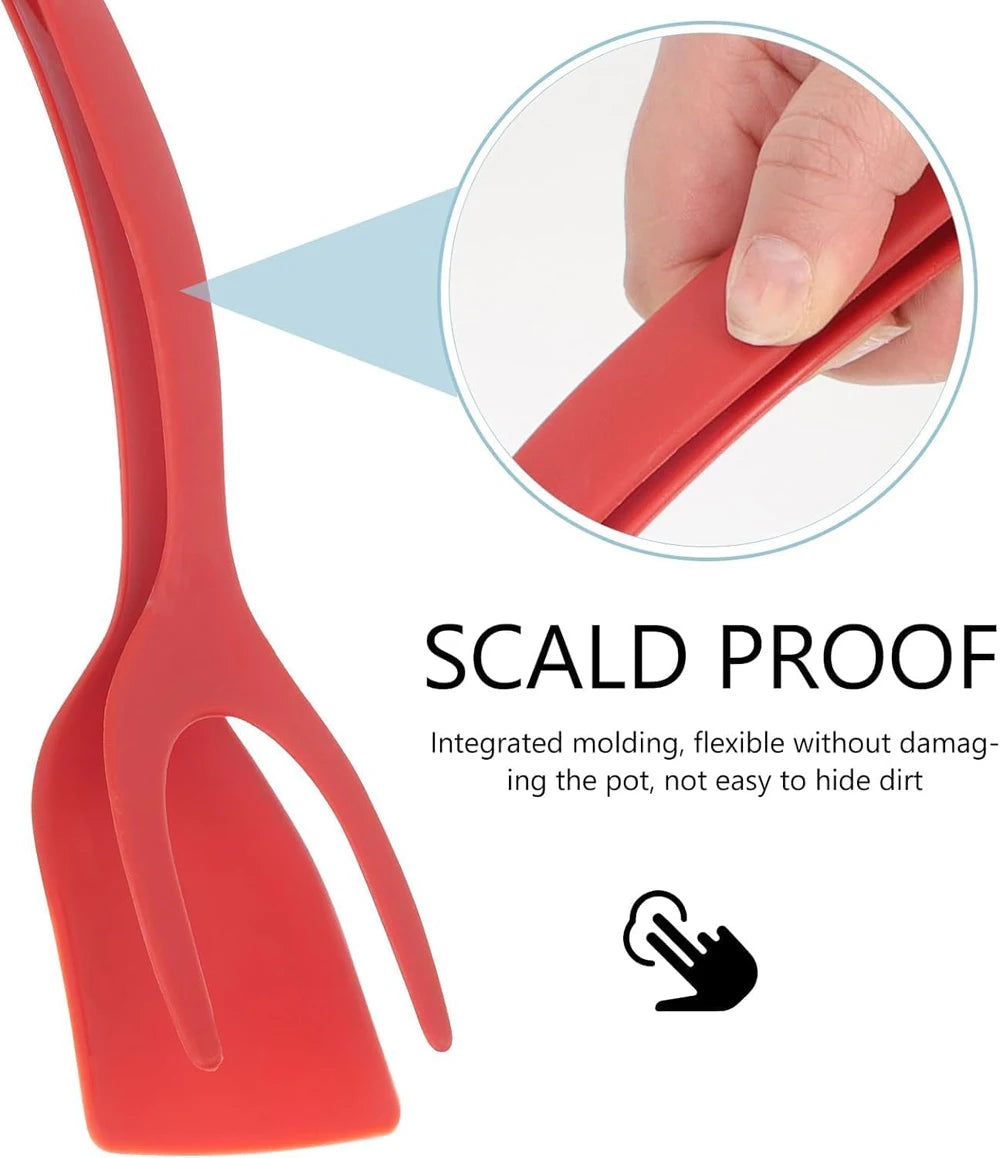 2-in-1 Grip Flip Spatula Tongs – Non-Stick Nylon Cooking Tool for Eggs, Pancakes, Omelets, Fish, and More