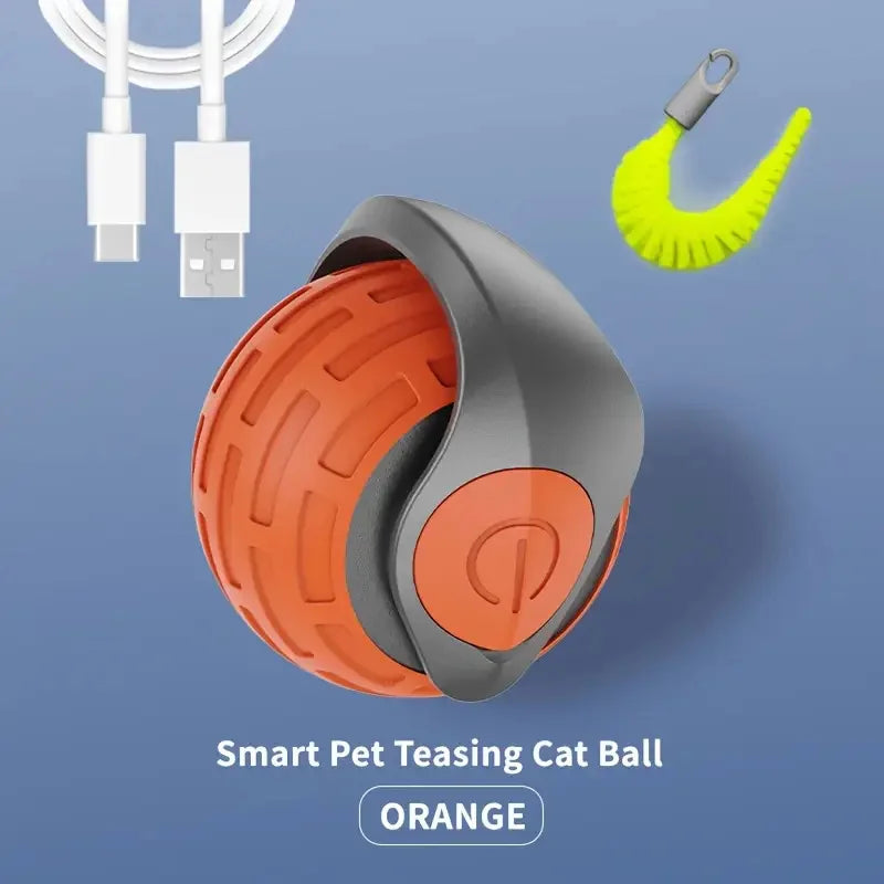 Smart Cat Toy Ball – USB Rechargeable Electric Rolling Ball with Auto Motion & Sound for Indoor Kittens
