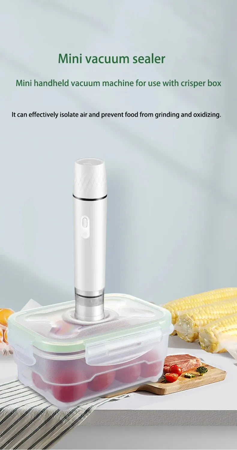 Mini Portable Handheld Vacuum Sealer – USB Rechargeable Food Storage Vacuum Packer Machine