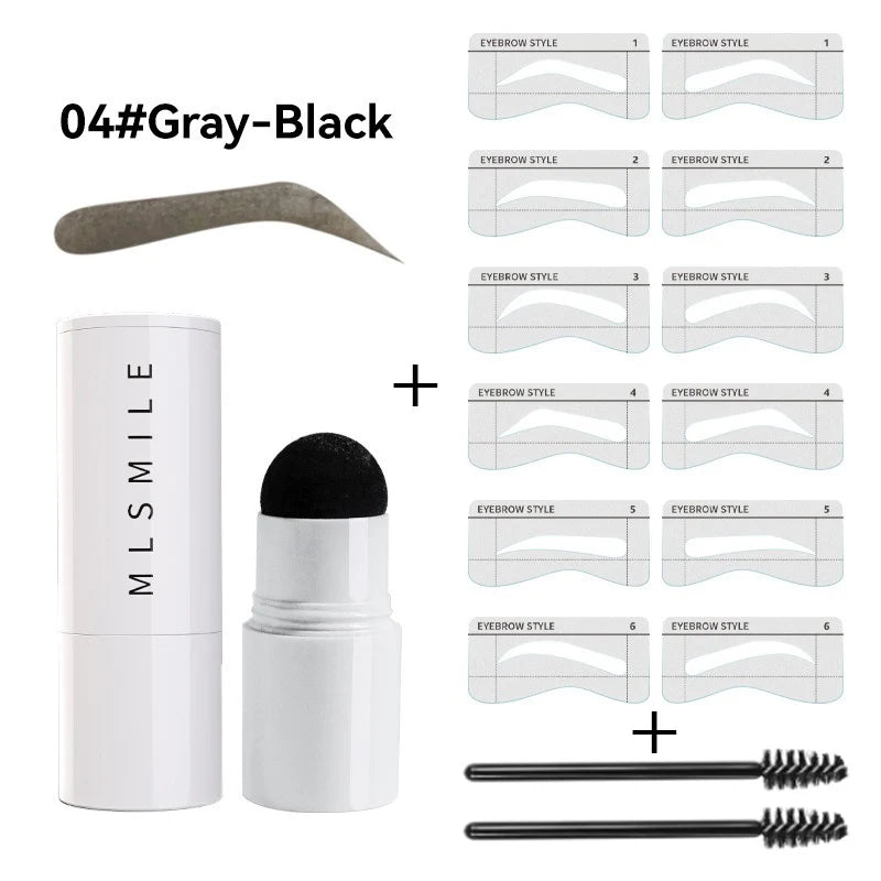 Waterproof Eyebrow Stamp Shaping Kit – Long-Lasting Powder with Templates & Brushes for Natural Brows