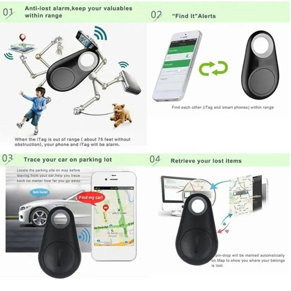 Mini GPS Bluetooth 5.0 Tracker for Pets, Kids, Wallets & Bags - Smart Anti-Lost Device with App Control & Long Battery Life