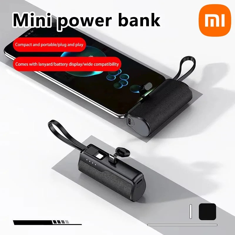 Xiaomi 50000mAh Mini Capsule Power Bank – Fast Charging with Built-in Lanyard, Type-C & Lightning Output