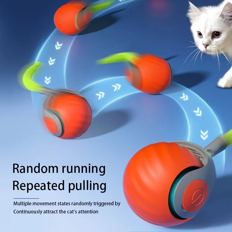 Smart Cat Toy Ball – USB Rechargeable Electric Rolling Ball with Auto Motion & Sound for Indoor Kittens