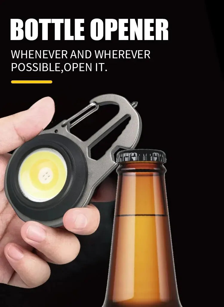 Mini Magnetic LED Work Light – Portable COB Flashlight & Emergency Keychain Tool (500LM)