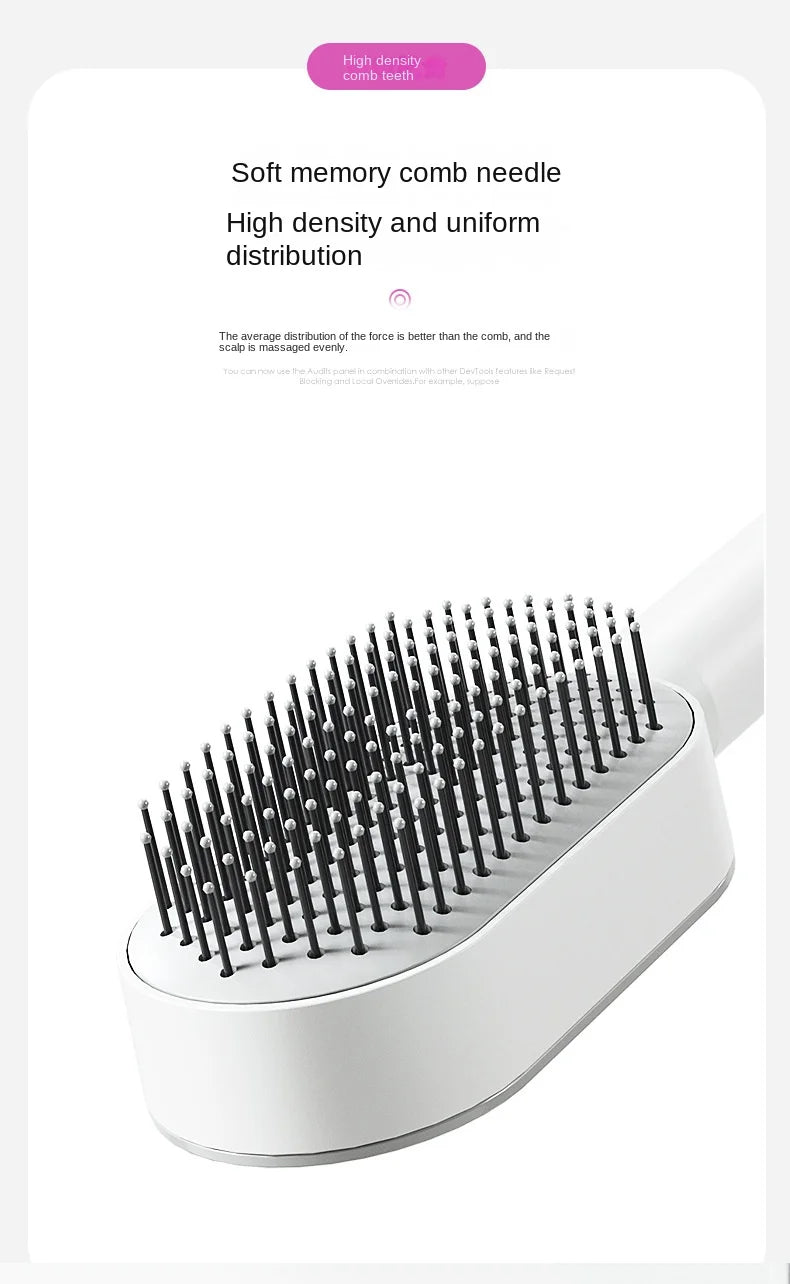 Self Cleaning Hair Brush for Women – One-Key Hair Loss Prevention & Scalp Massage Comb