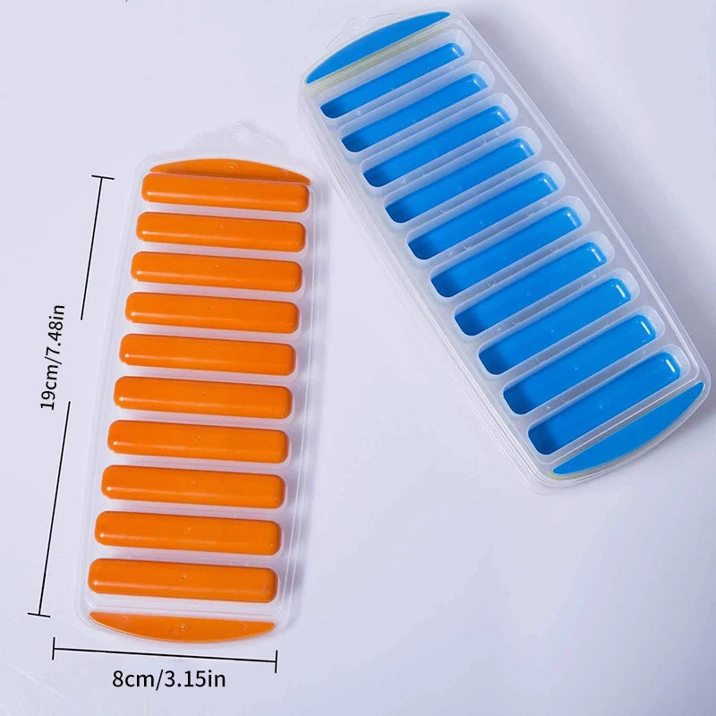 10-Grid Giant Silicone Ice Cube Tray – Long Strip Mold for Square Ice Blocks, Wine, Bars & Parties