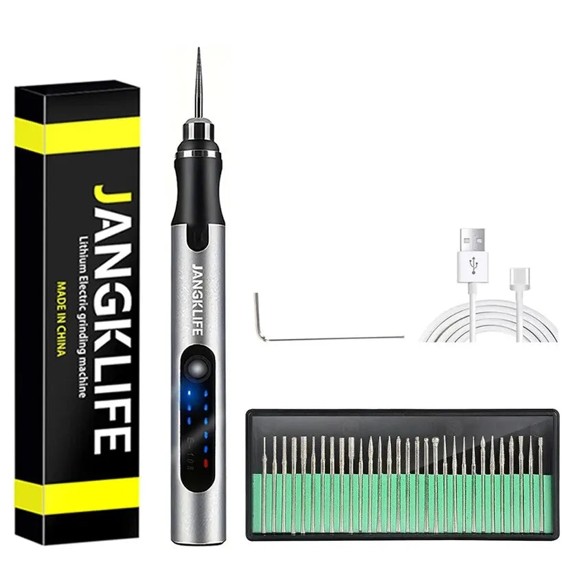 Cordless USB Rotary Tool Kit - Mini Wireless Drill & Engraving Pen for Wood, Jewelry, Metal, Glass & DIY Projects