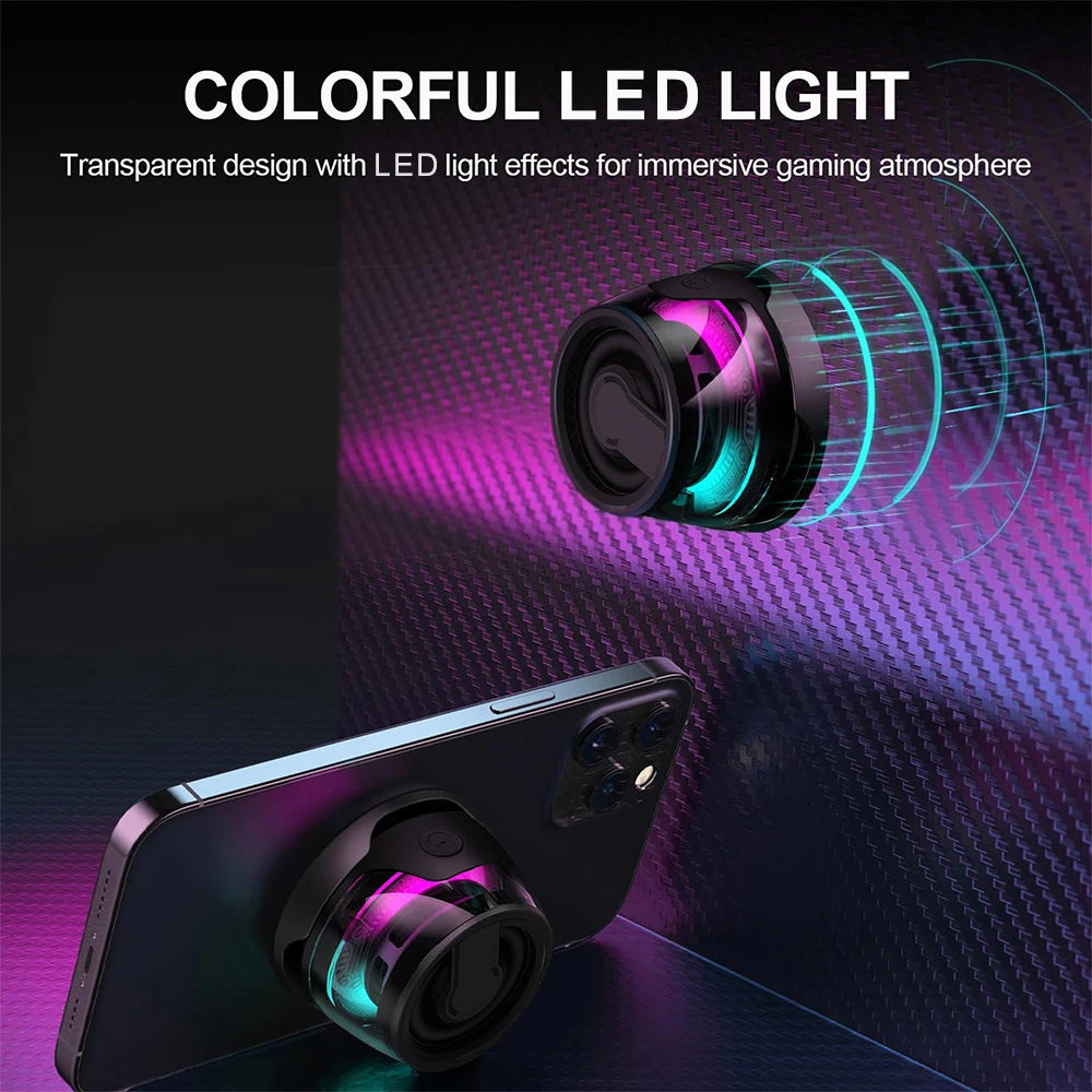 Magnetic Portable Bluetooth Speaker with LED Light & Phone Holder – HiFi Stereo Soundbar, Wireless Loudspeaker