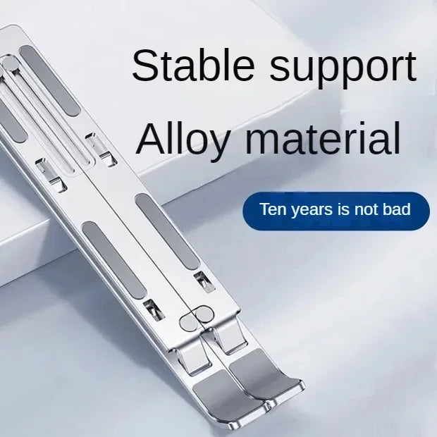 Supporto per laptop in lega di alluminio regolabile, pieghevole, portatile, per supporto per computer portatile, supporto antiscivolo.