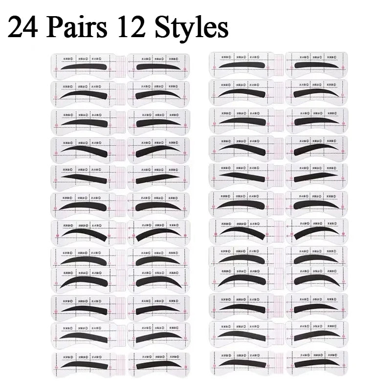 Waterproof Eyebrow Stamp Shaping Kit – Long-Lasting Powder with Templates & Brushes for Natural Brows