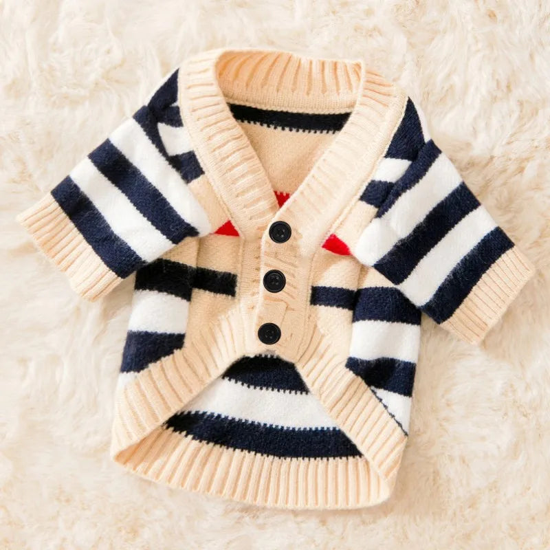 Luxury Knitted Winter Dog Sweater for Small Dogs – Warm Cardigan for Chihuahua & French Bulldog