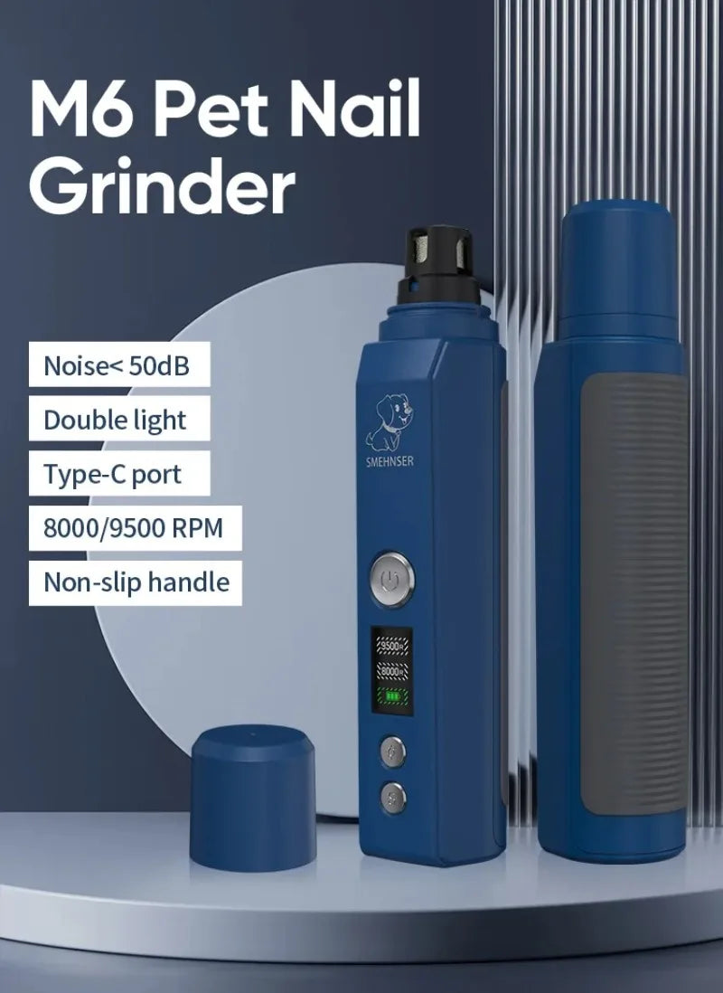 Quiet Electric Dog & Cat Nail Grinder with LED Light – Rechargeable Pet Nail Trimmer for Painless Grooming**
