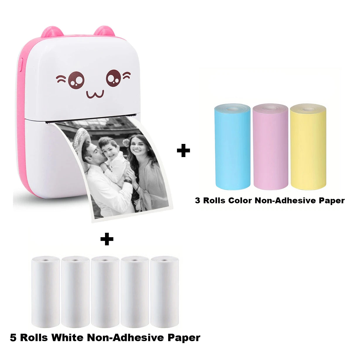 Mini Photo Pocket Printer – Portable Ink-Free Thermal 57mm Sticker Printer, Wireless Bluetooth 200dpi for Android & iOS