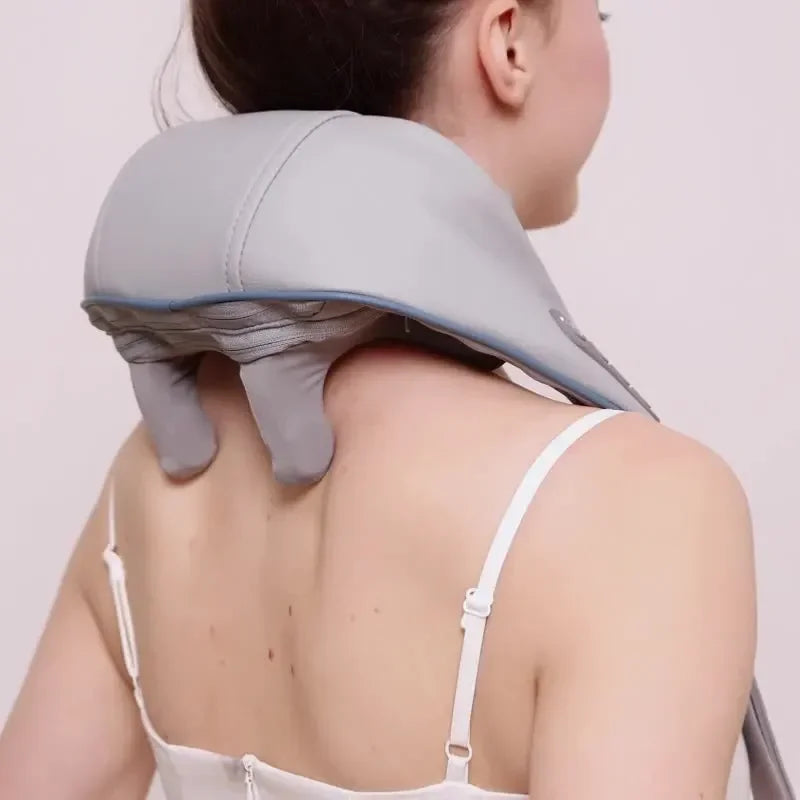 Wireless Neck and Shoulder Massager – Deep Tissue Kneading with Heat – Cervical Spine & Trapezius Muscle Relief