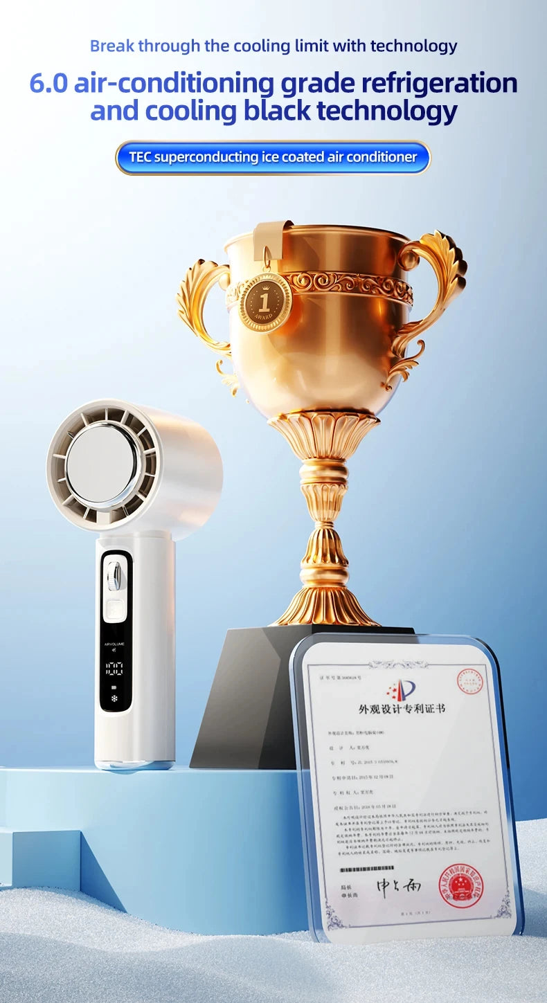 High-Speed Semiconductor Refrigeration Handheld Fan – 4000mAh USB Rechargeable Portable Outdoor Mini Fan