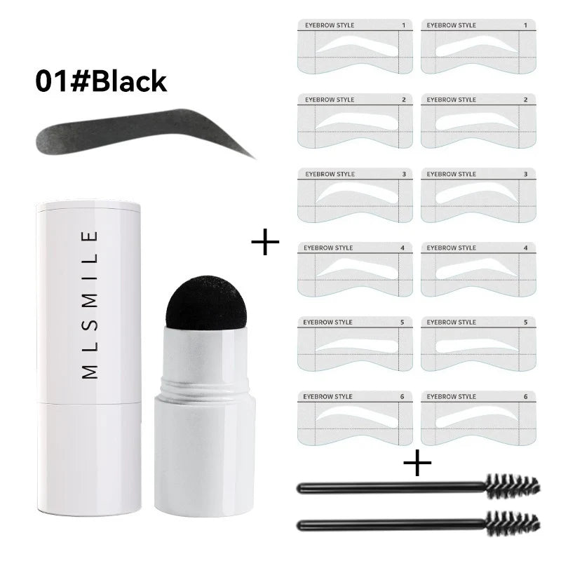 Waterproof Eyebrow Stamp Shaping Kit – Long-Lasting Powder with Templates & Brushes for Natural Brows