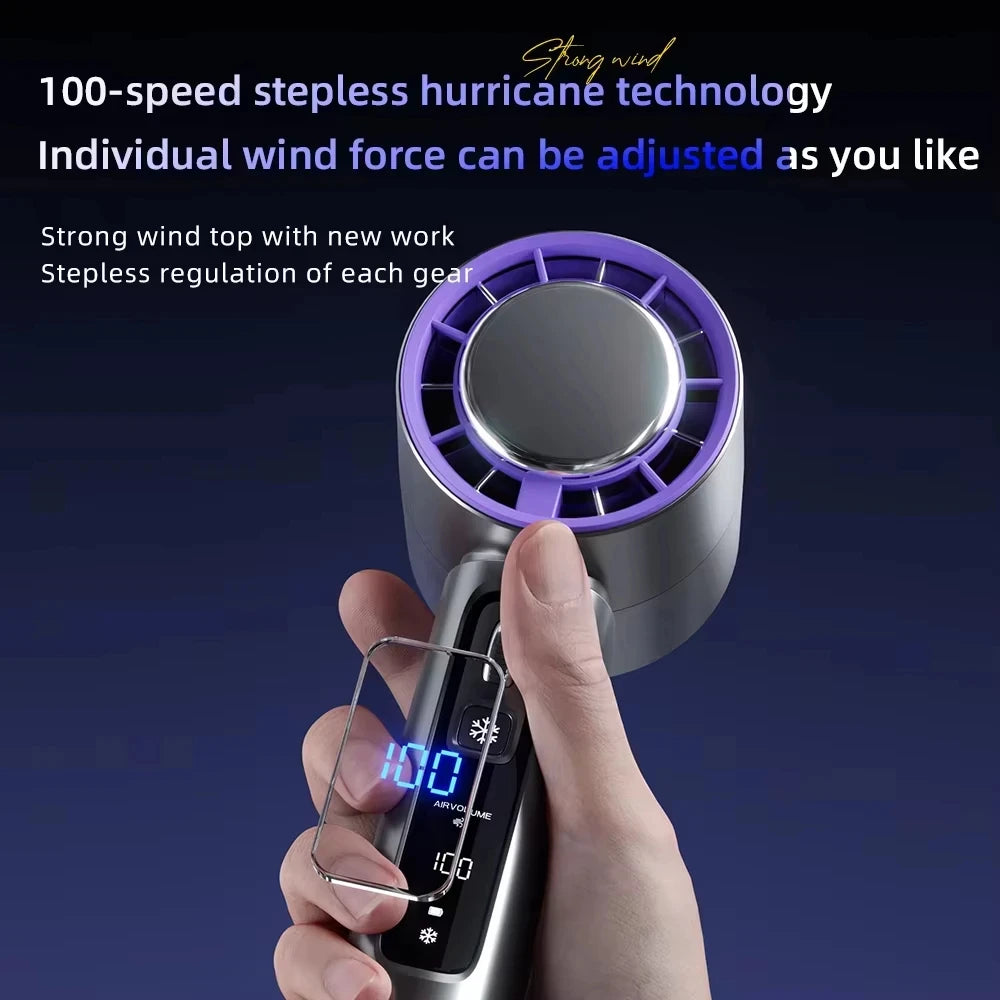 High-Speed Semiconductor Refrigeration Handheld Fan – 4000mAh USB Rechargeable Portable Outdoor Mini Fan