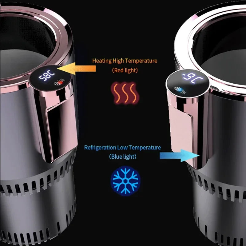 Smart 2-in-1 Car Hot & Cold Cup Holder – Fast Heating & Cooling Drink Warmer/Chiller with Touch Screen Control
