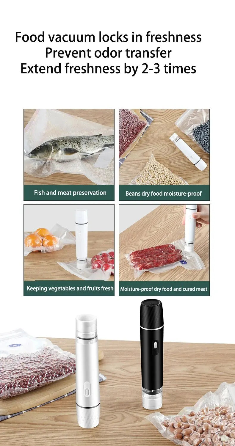 Mini Portable Handheld Vacuum Sealer – USB Rechargeable Food Storage Vacuum Packer Machine