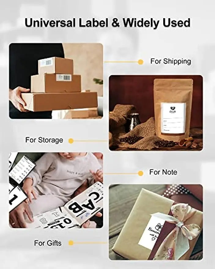 Phomemo 4x6 Thermal Shipping Label Paper – 500 Fanfold Labels, 100x150mm, Compatible with Zebra, Rollo, Phomemo, MUNBYN, Jiose & More