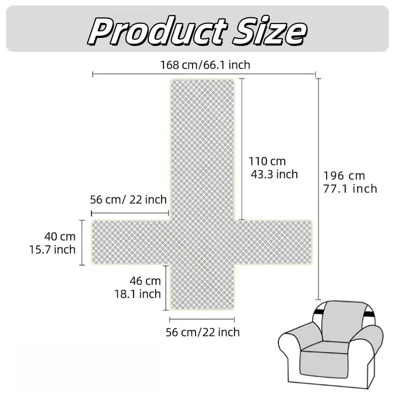 Waterproof Recliner Sofa Cover with Side Pockets - Solid Color, Removable, Machine Washable Furniture Protector for Living Room