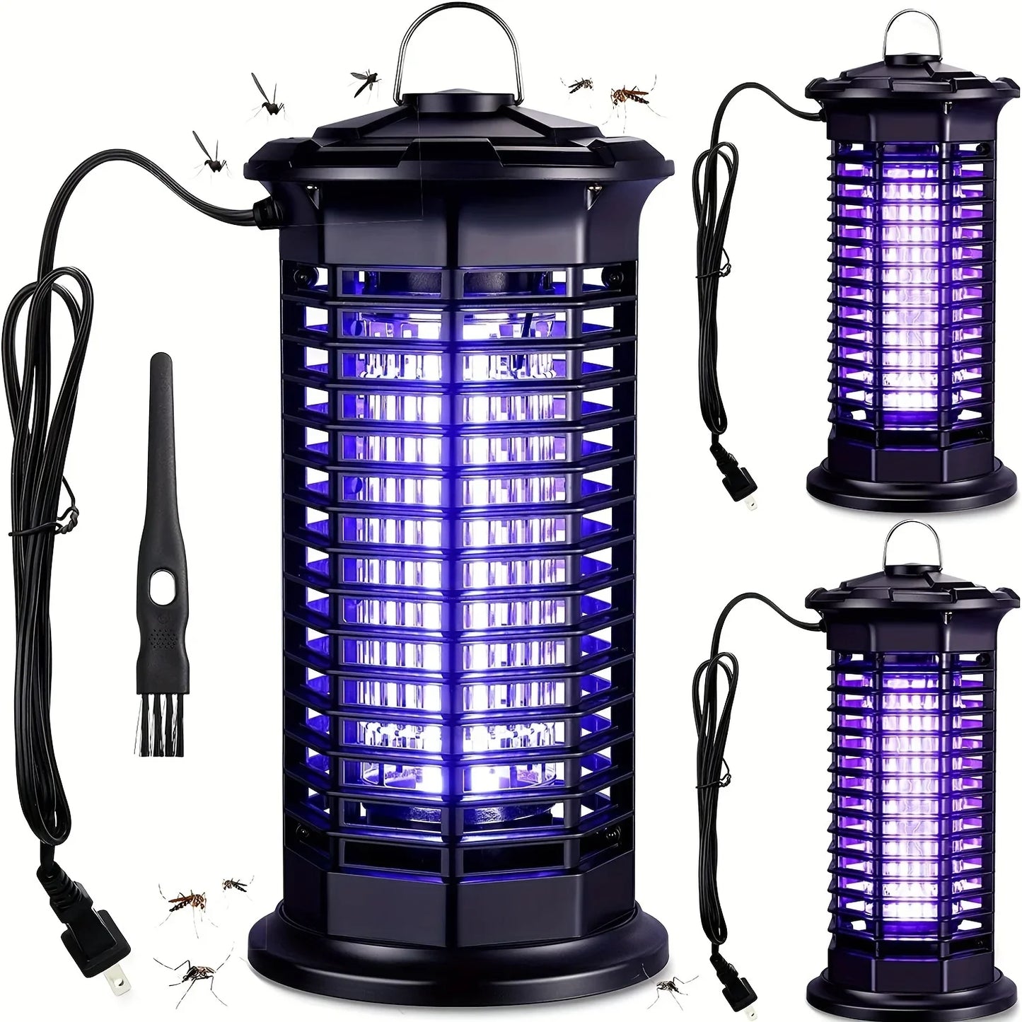 Powerful Outdoor Mosquito Zapper – UV LED Insect Trap with Electric Shock – Safe & Chemical-Free Pest Control