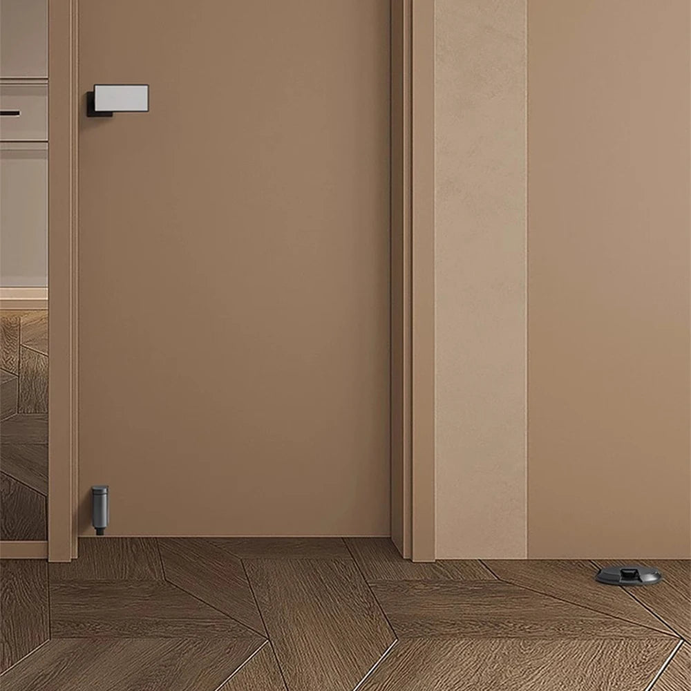 Non-Punch Automatic Floor Door Stopper – Zinc Alloy Windproof Door Stop, Gold/Black/Grey