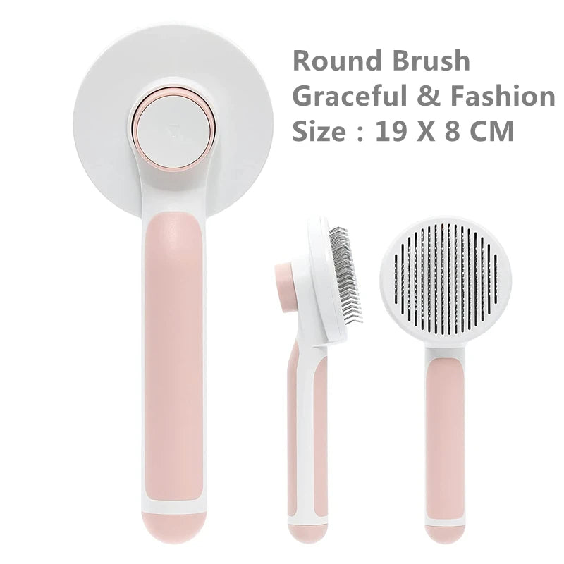 Pumpkin Pet Brush – Self-Cleaning Slicker Brush for Dogs & Cats, Removes Loose Undercoat & Tangles, Gentle Grooming Comb