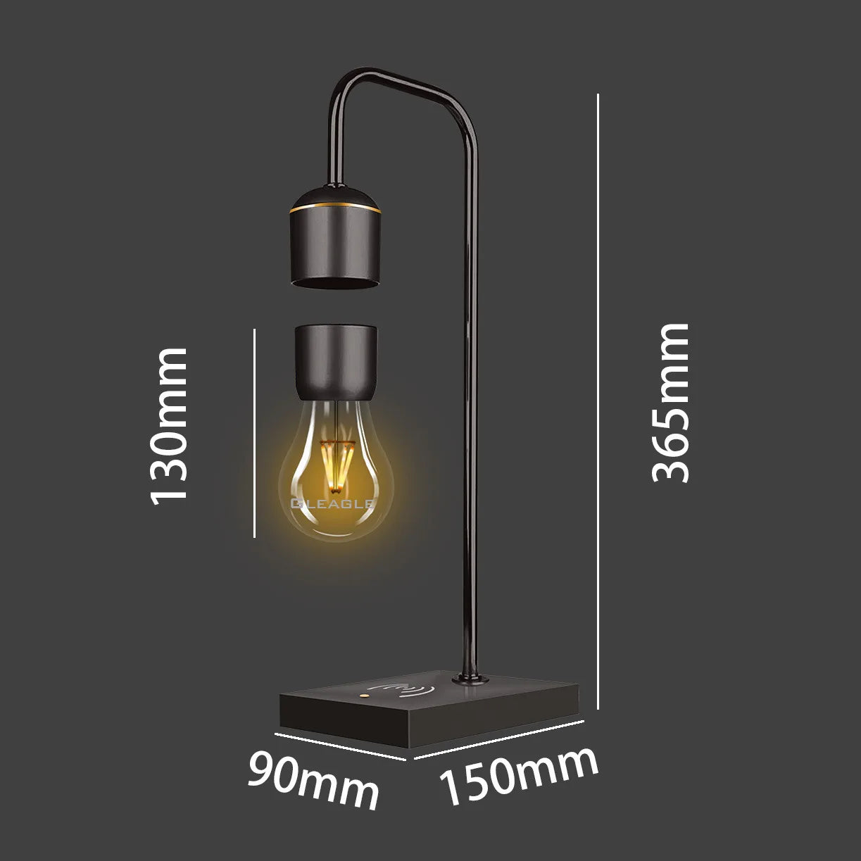 Magnetic Levitating Light Bulb – Wireless Floating LED Desk Lamp with Wood Base (Warm White)